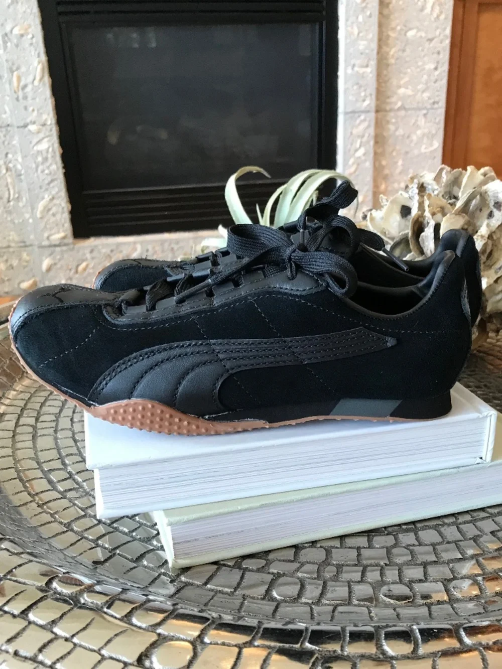 PUMA H-STREET PREMIUM BLACK-SHADOW GRAY-GUM LOW PROFILE Y2K RETRO SNEAKERS NWOT